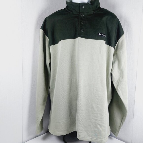 Columbia Men's Green Colorblock Pitchstone Overlay Half Snap Fleece Pullover XXL - Picture 2 of 11